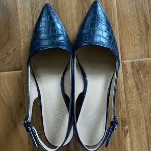 Franco sarto navy sling back sandals